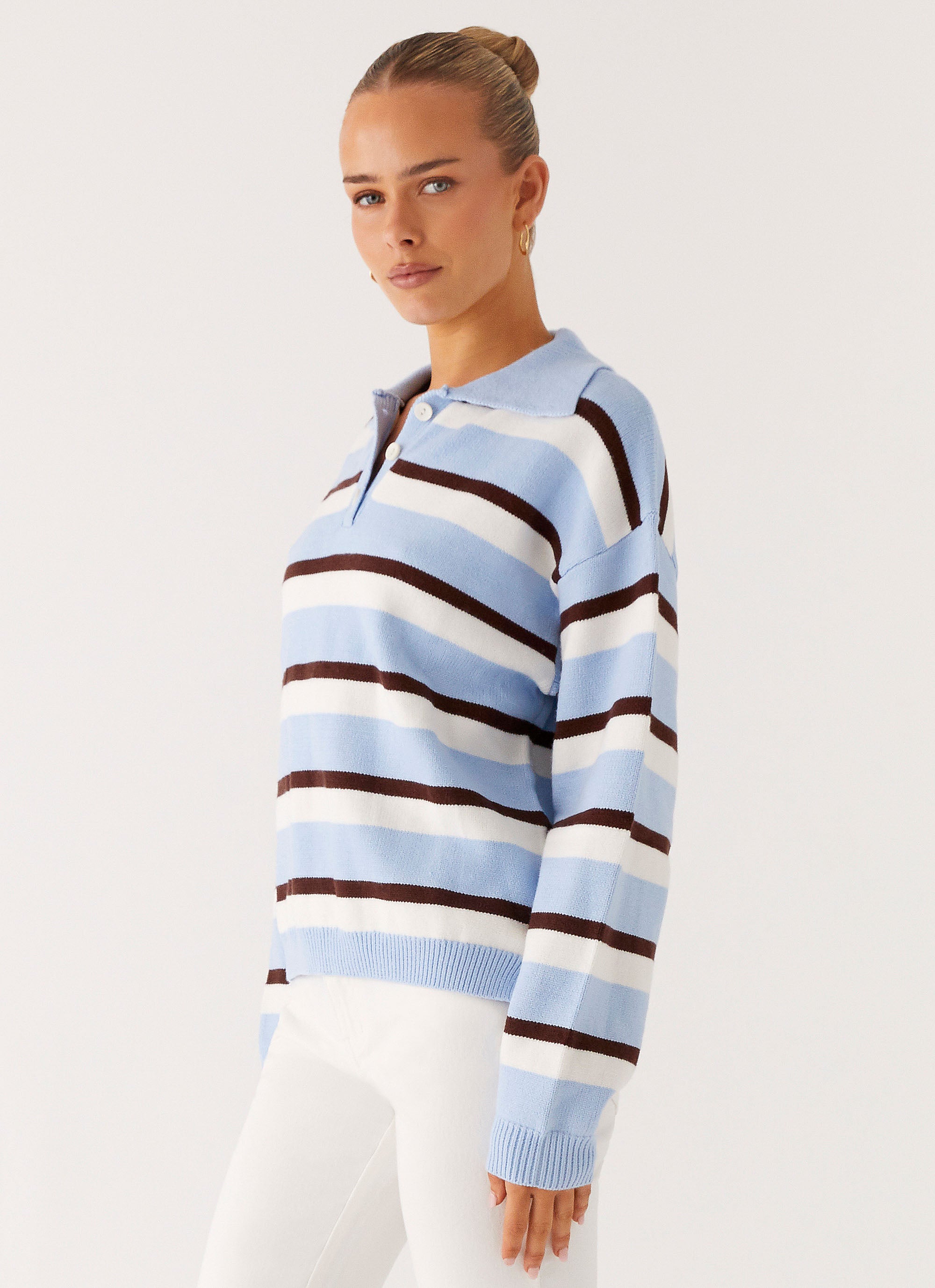 Alternative view of Liana Striped Polo - Blue Stripe