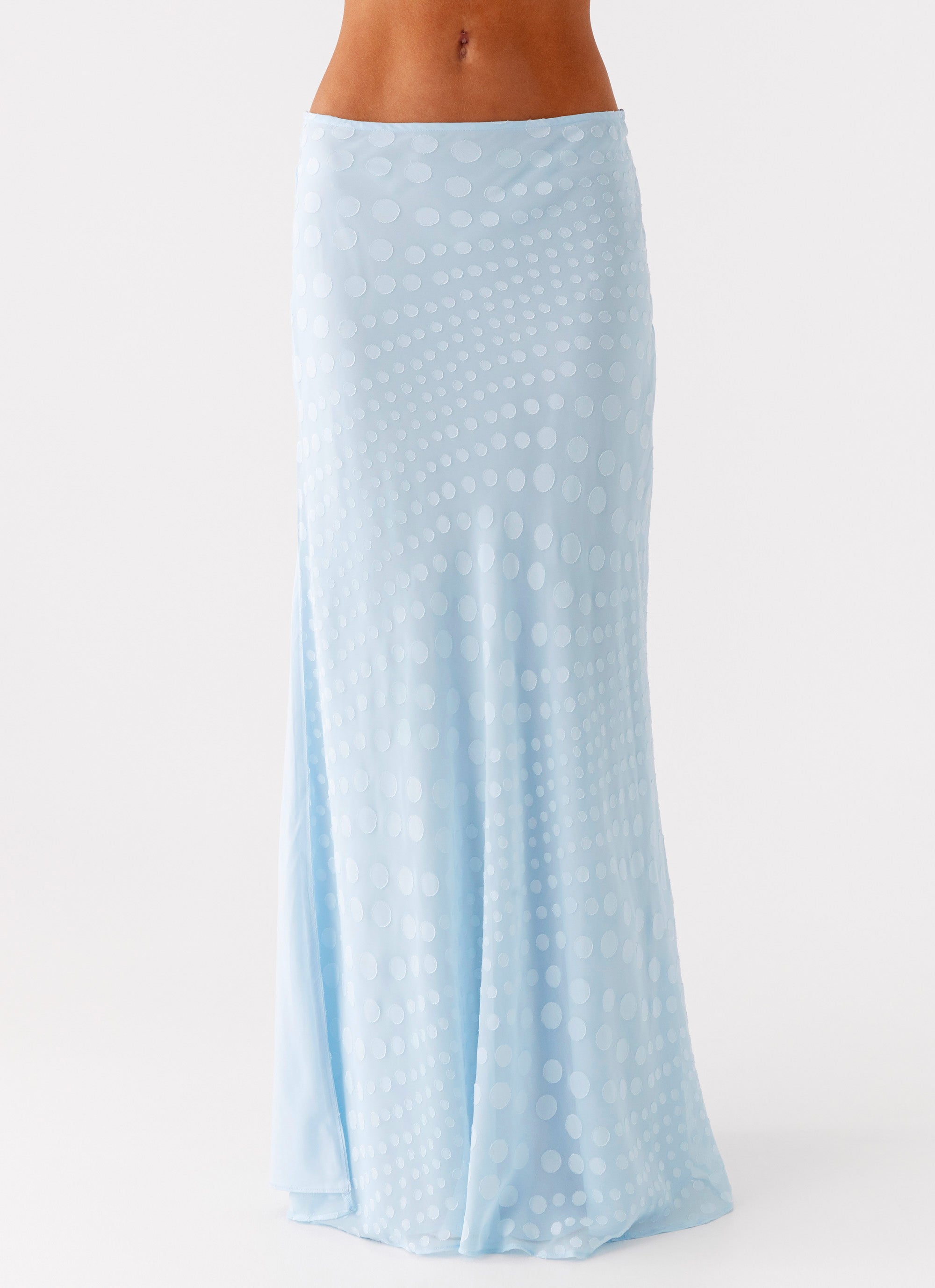 Mena Chiffon Spot Maxi Skirt - Blue - Image 5