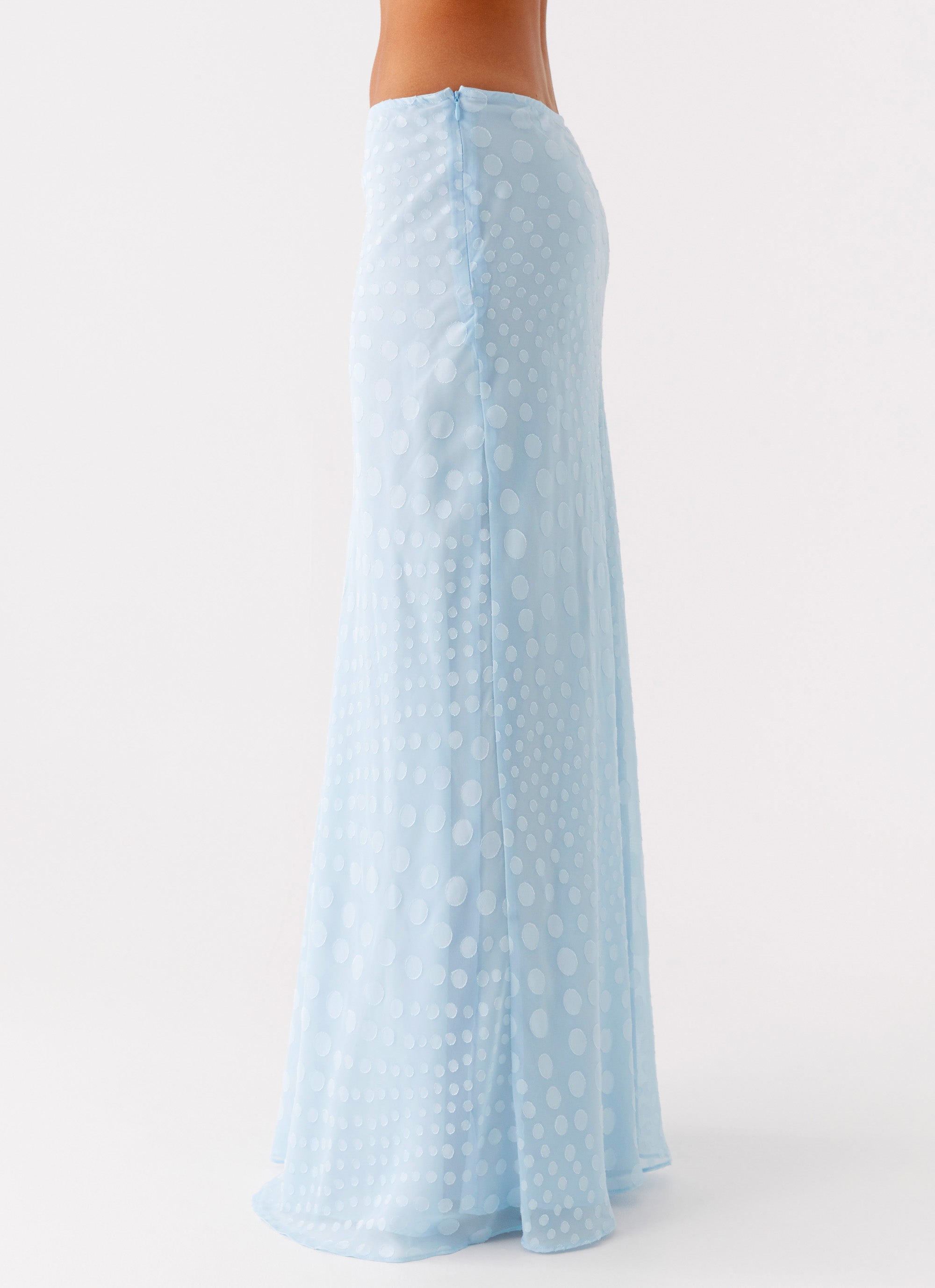 Mena Chiffon Spot Maxi Skirt - Blue - Image 6