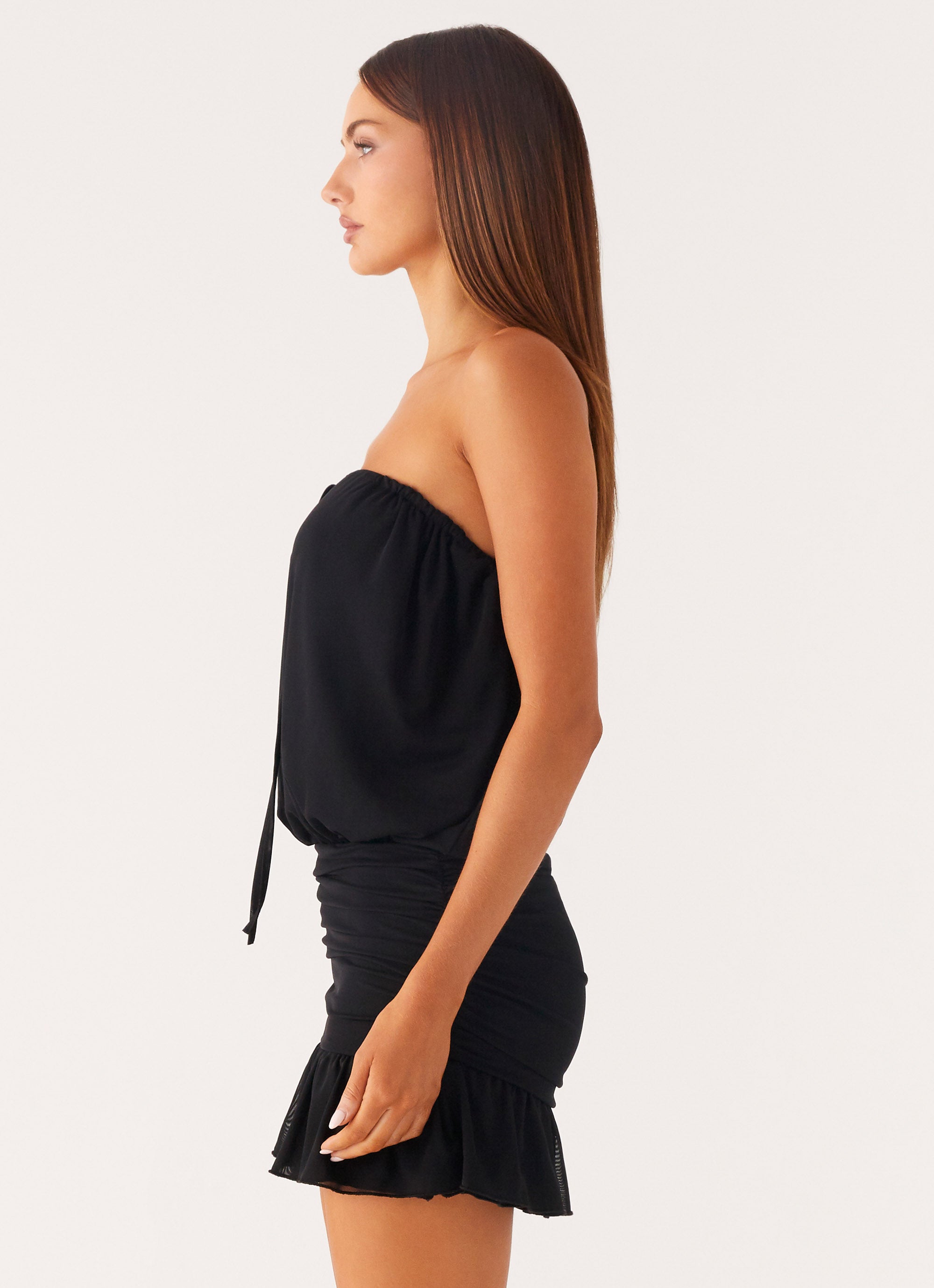 Alternative view of Only A Dream Strapless Mini Dress - Black