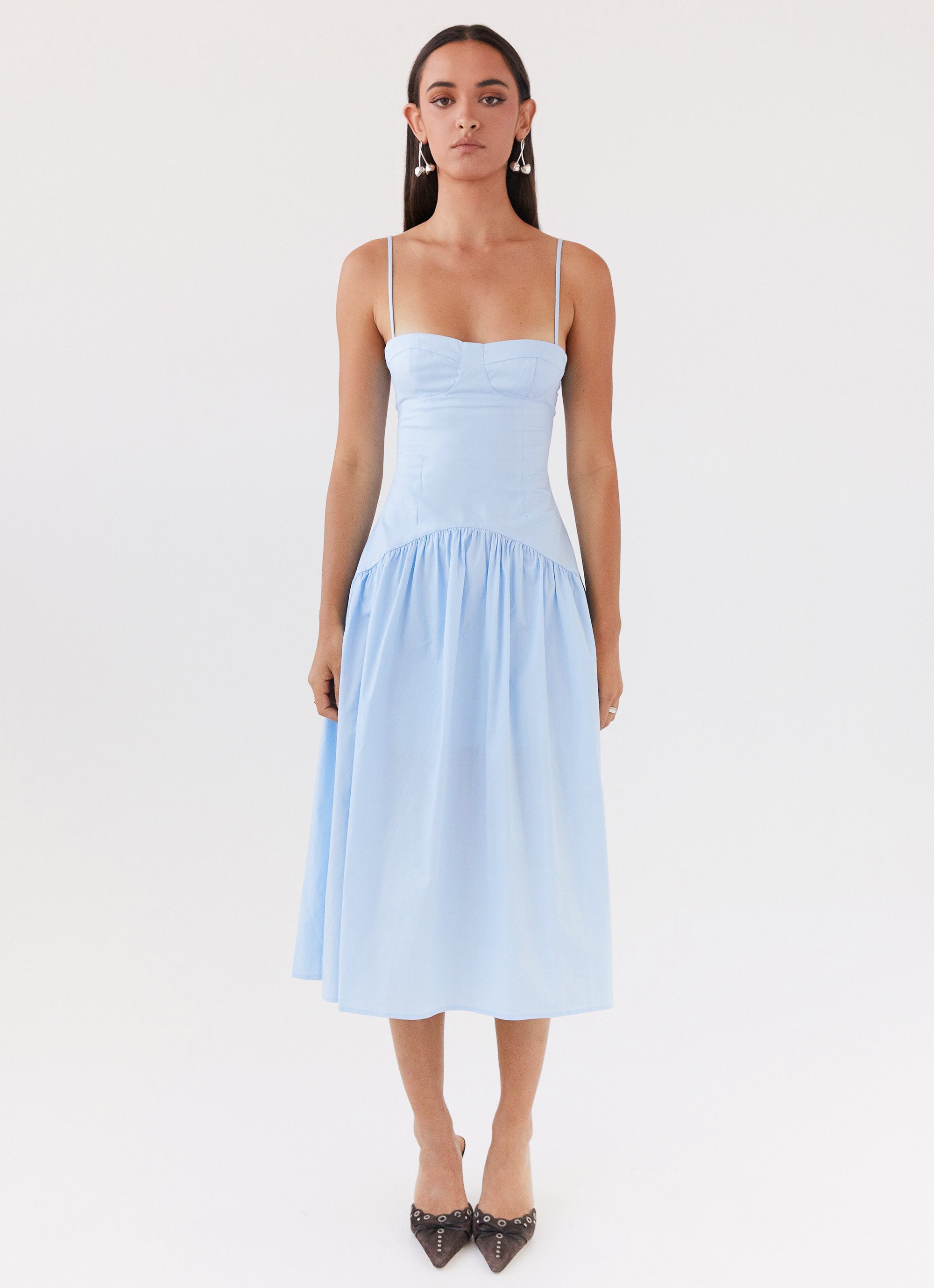 Alternative view of Yvette Corset Midi Dress - Blue