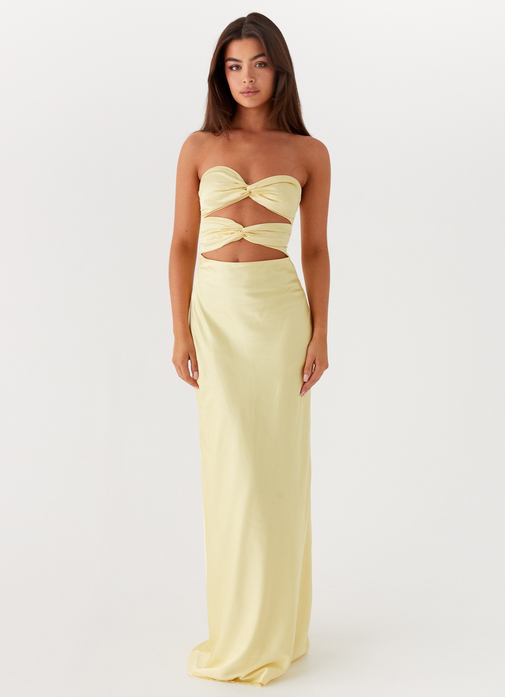 Tianna Strapless Maxi Dress - Yellow - Image 2