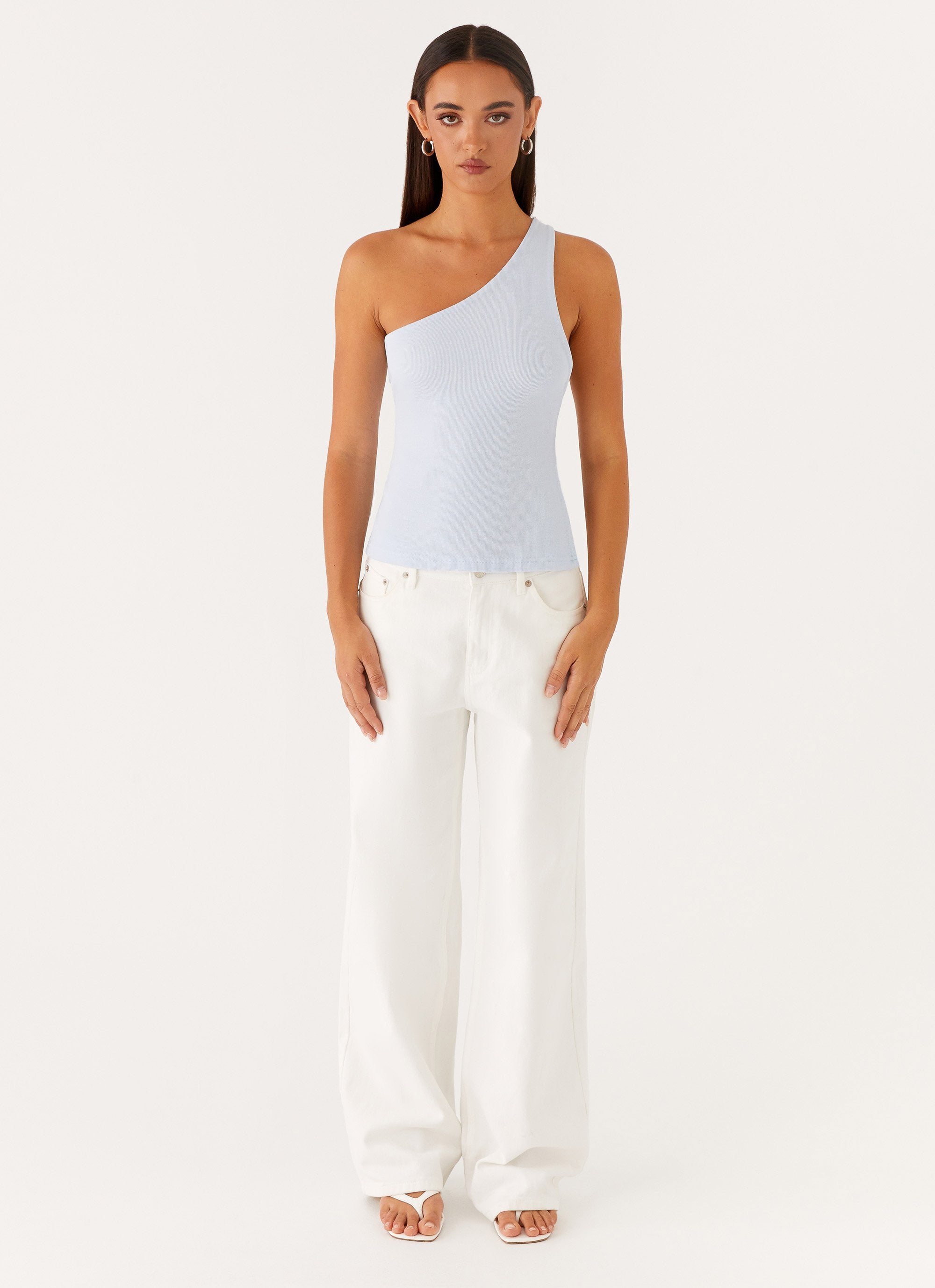 Alternative view of Safiya One Shoulder Top - Blue