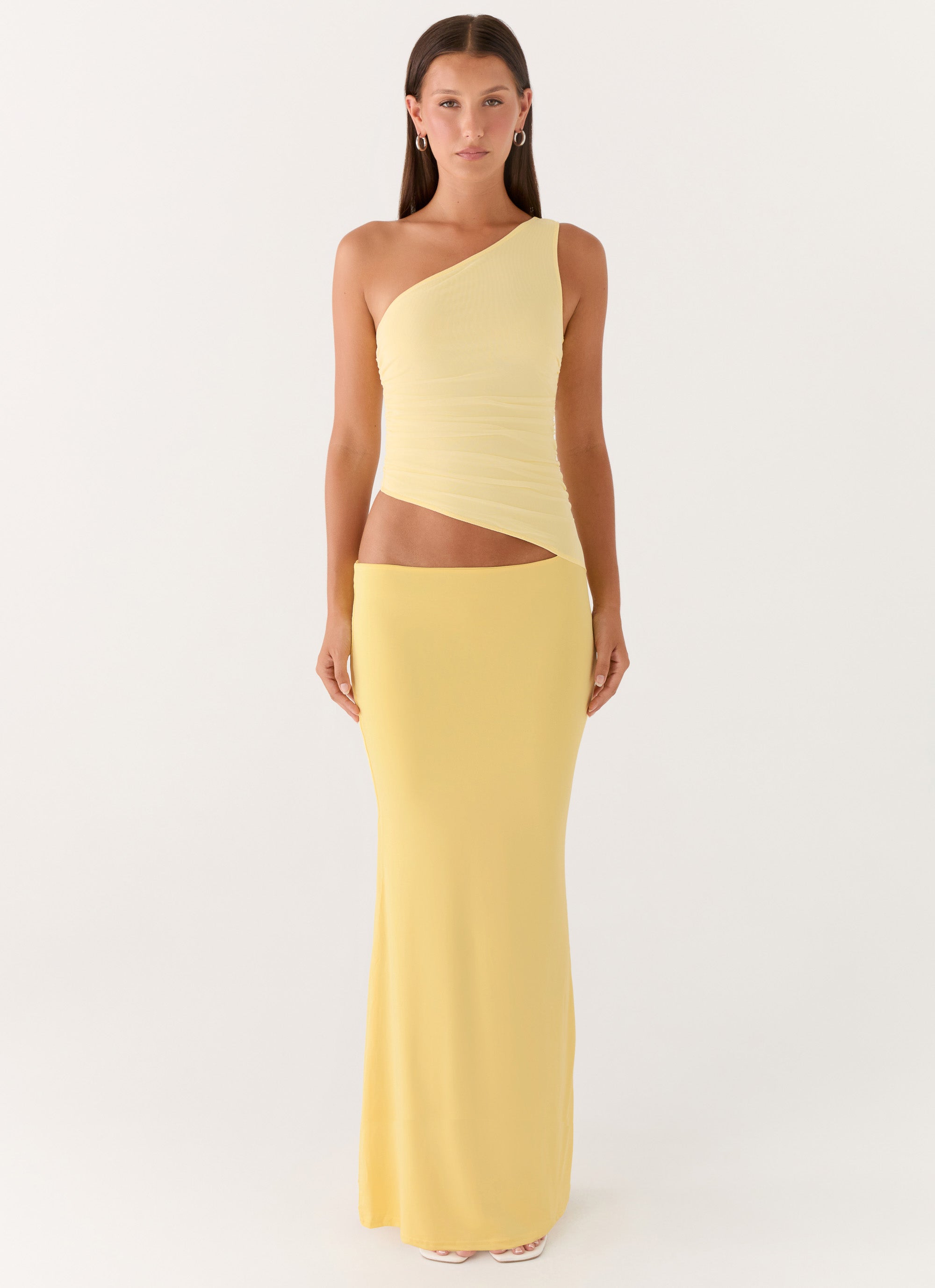 Seranella One Shoulder Maxi Dress - Lemon - Image 6