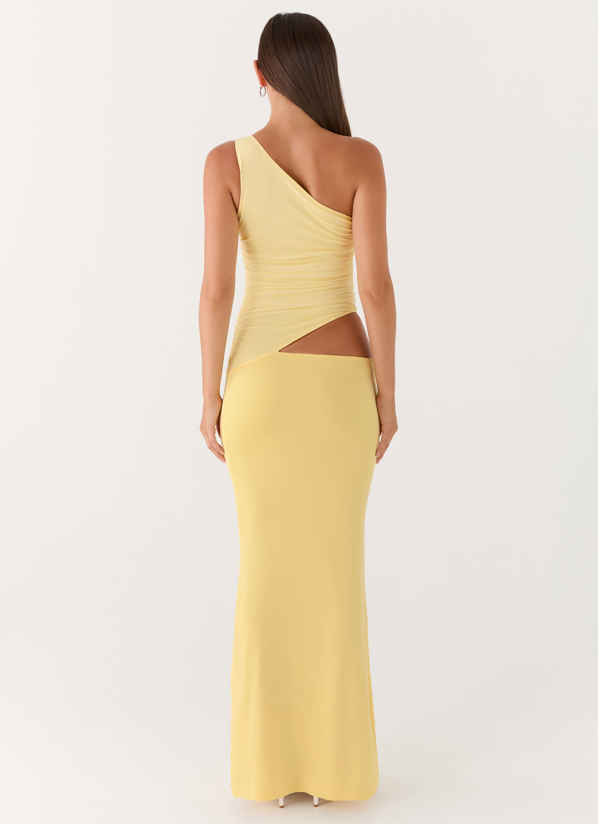 Seranella One Shoulder Maxi Dress - Lemon - Image 2