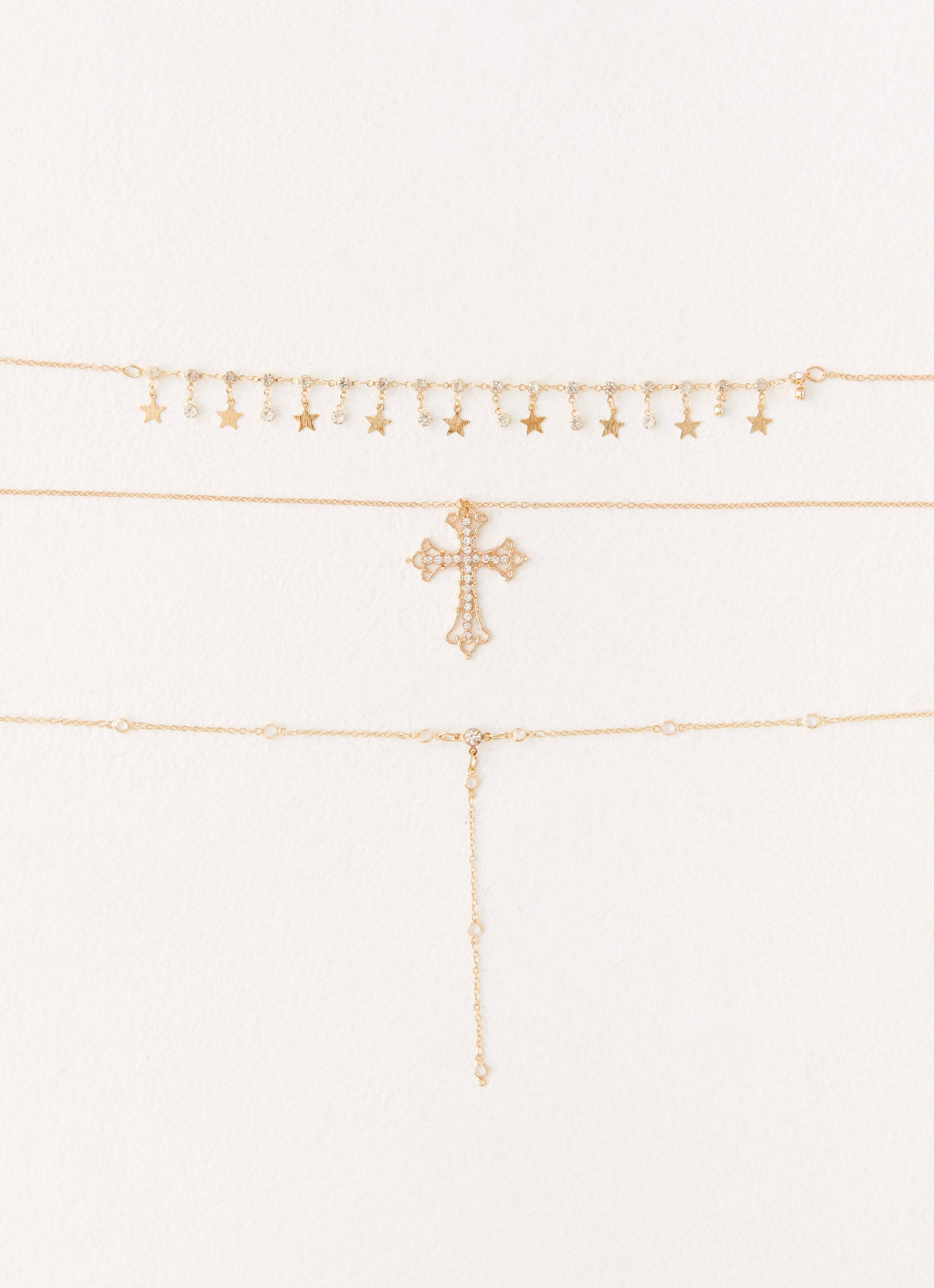 Alternative view of Sinner Multi Necklace - Gold