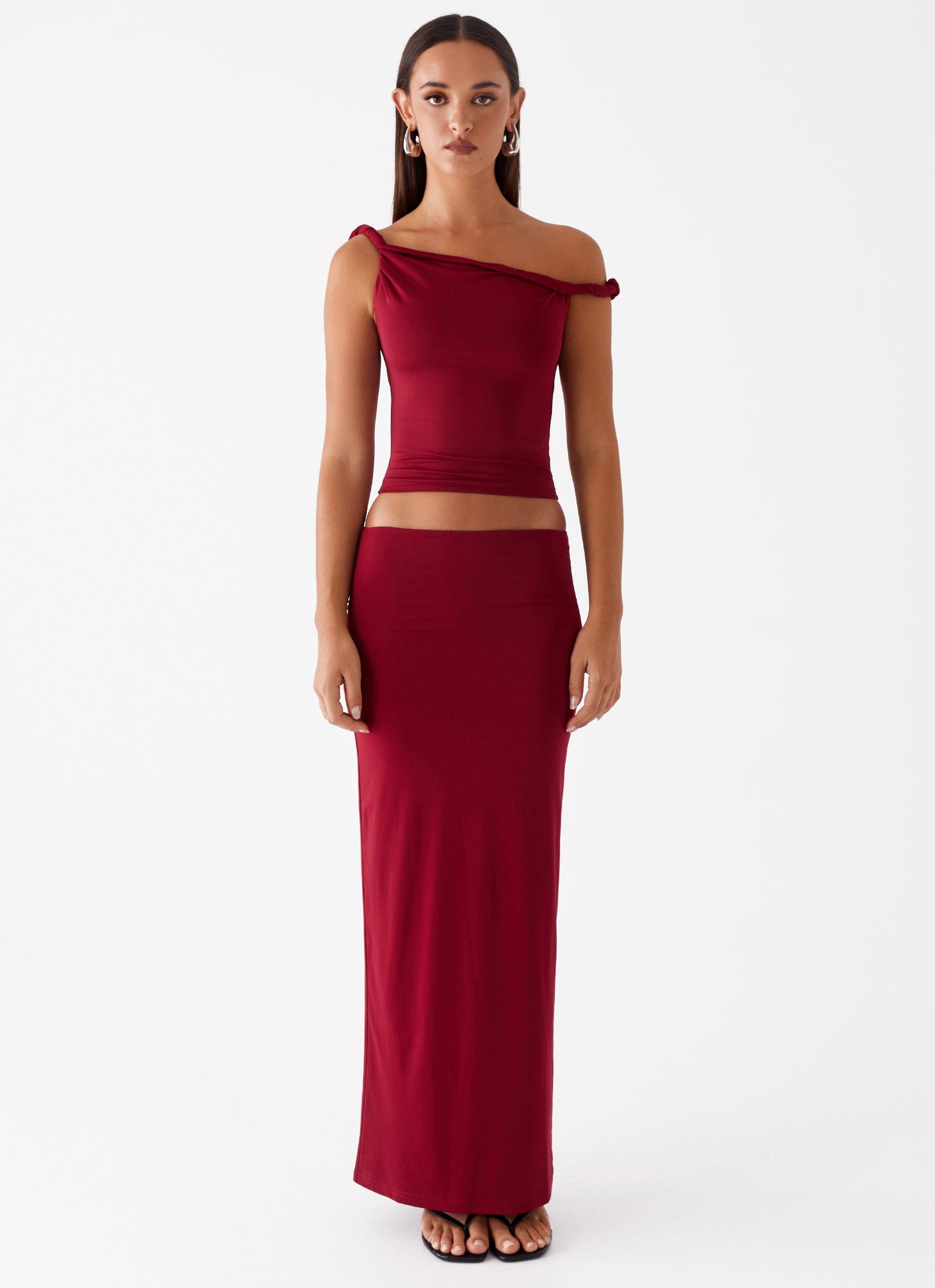 Alternative view of Solace Soul Maxi Skirt - Maroon