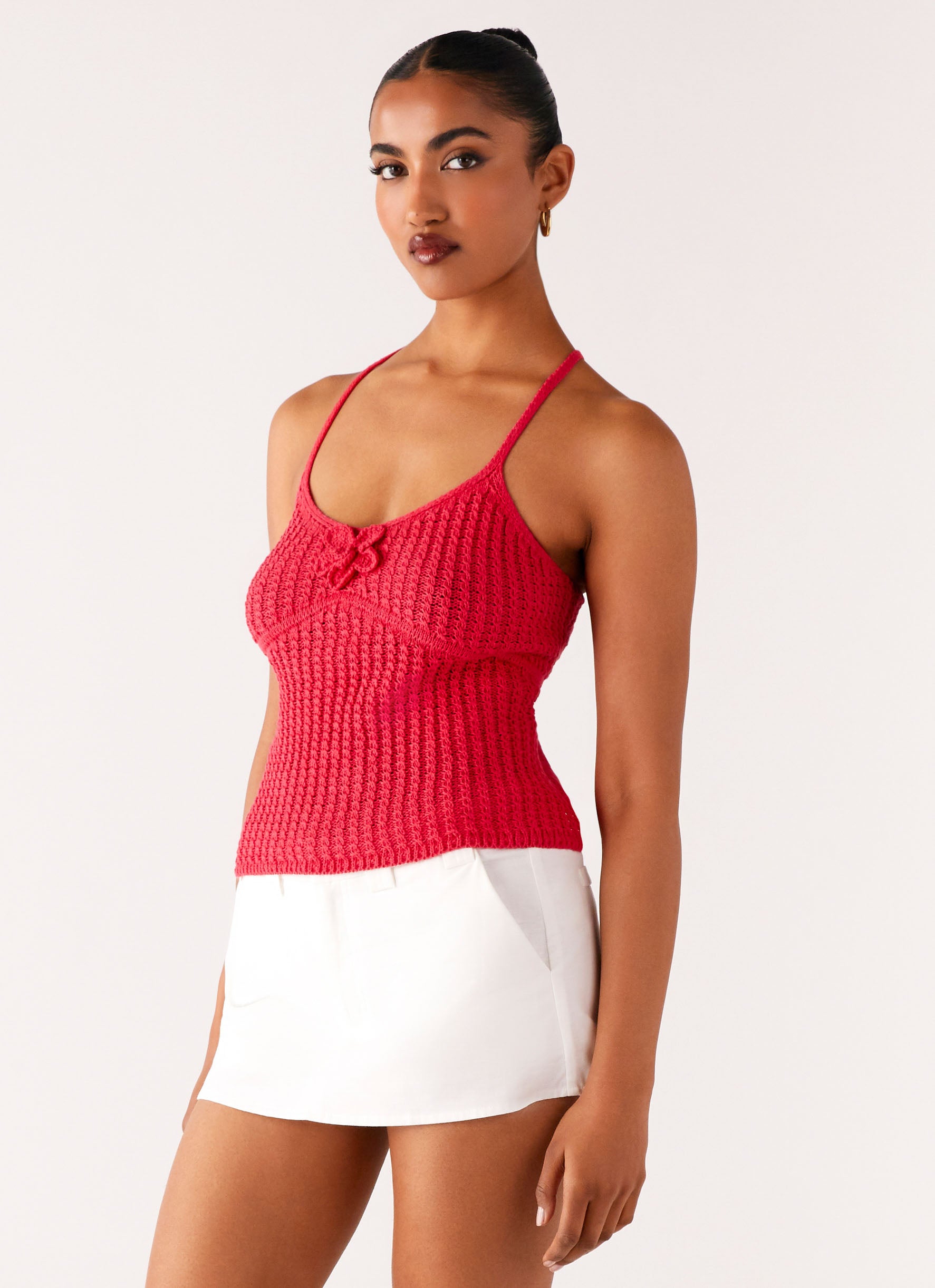 Alternative view of Tiare Crochet Top - Fuchsia