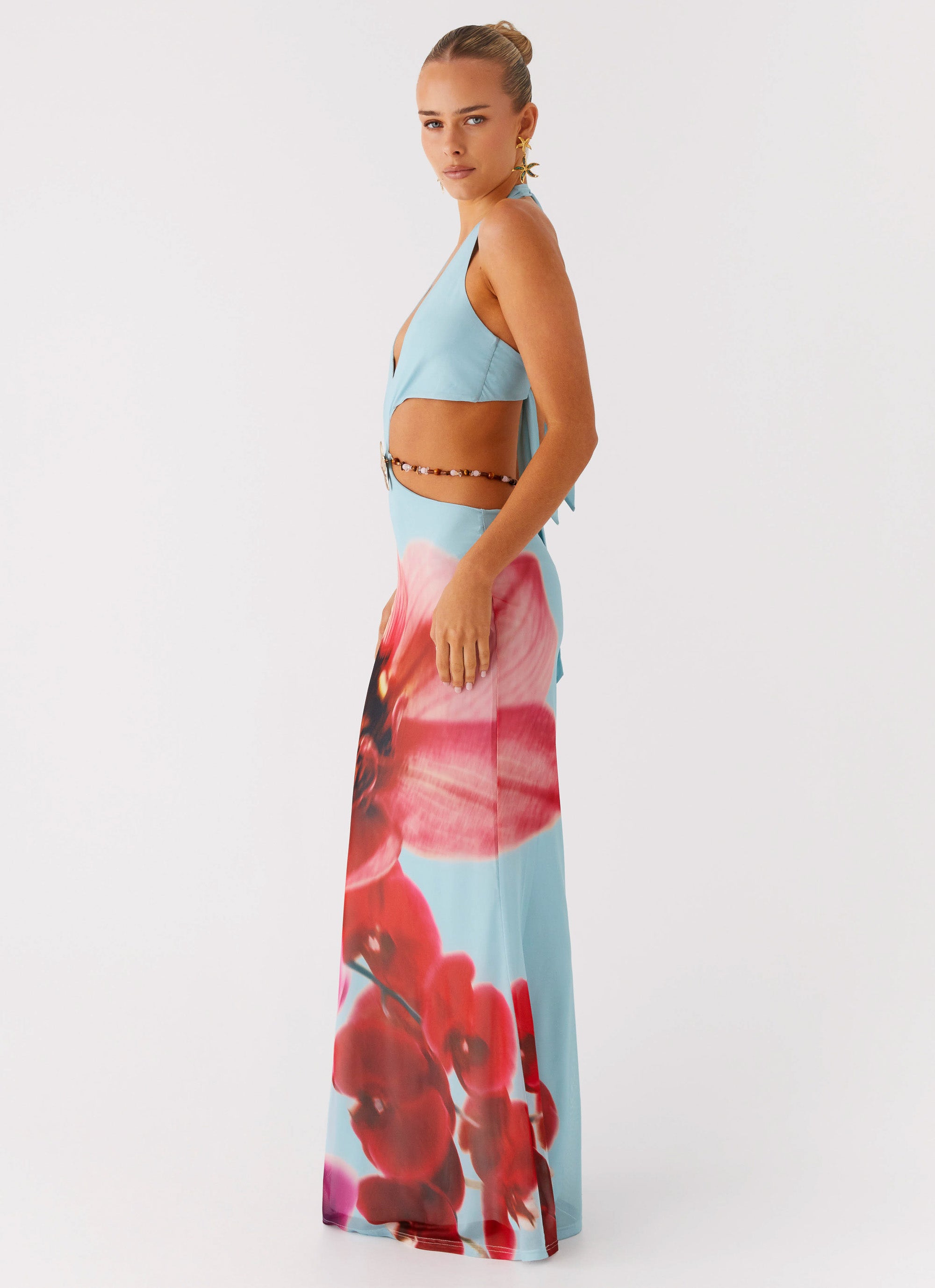 Alternative view of Time To Dance Maxi Dress - Turquoise Bloom
