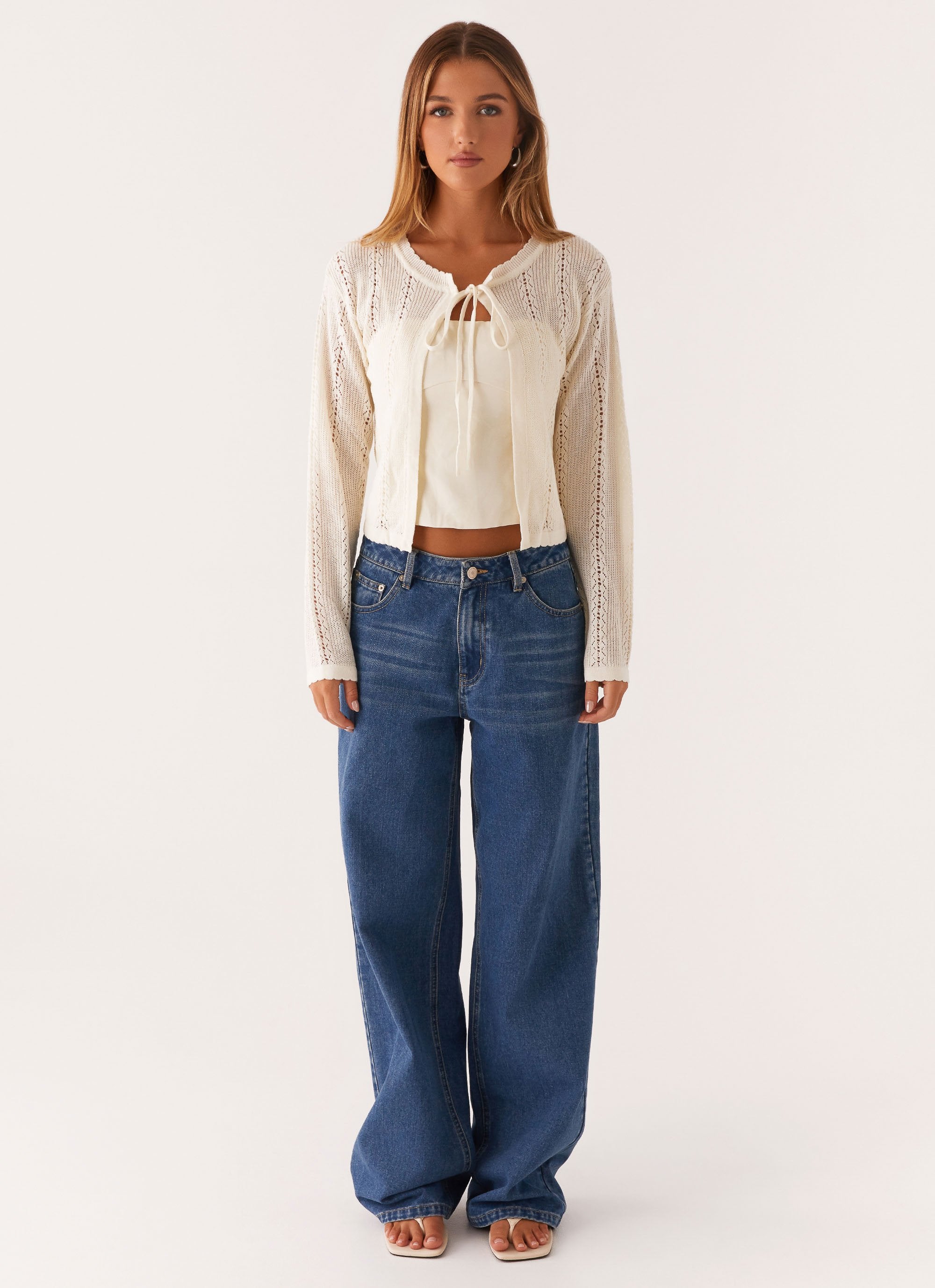 Alternative view of Tough Love Knit Cardigan - White