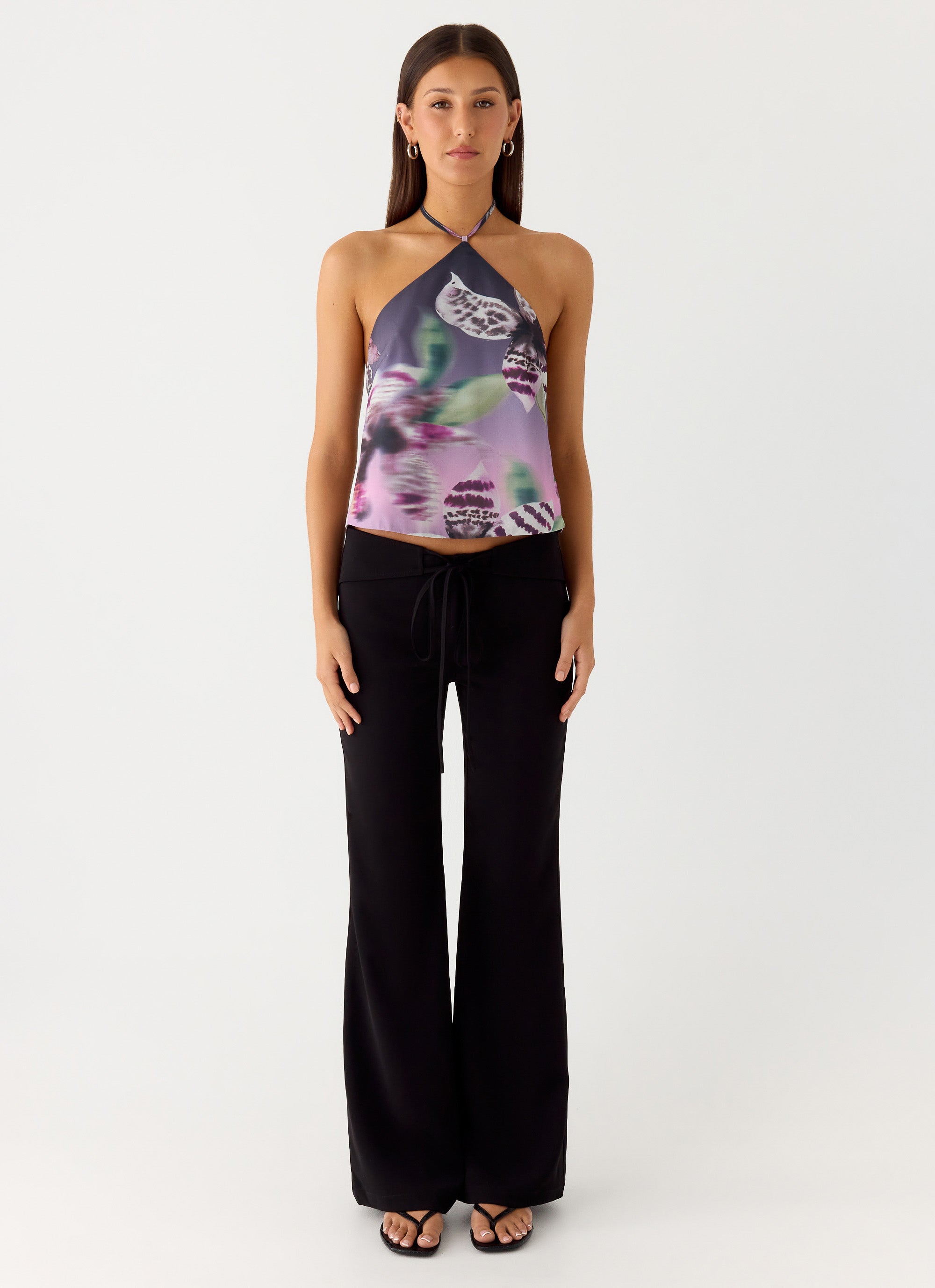 Alternative view of Twisted Love Halter Top - Ombre Floral Affair