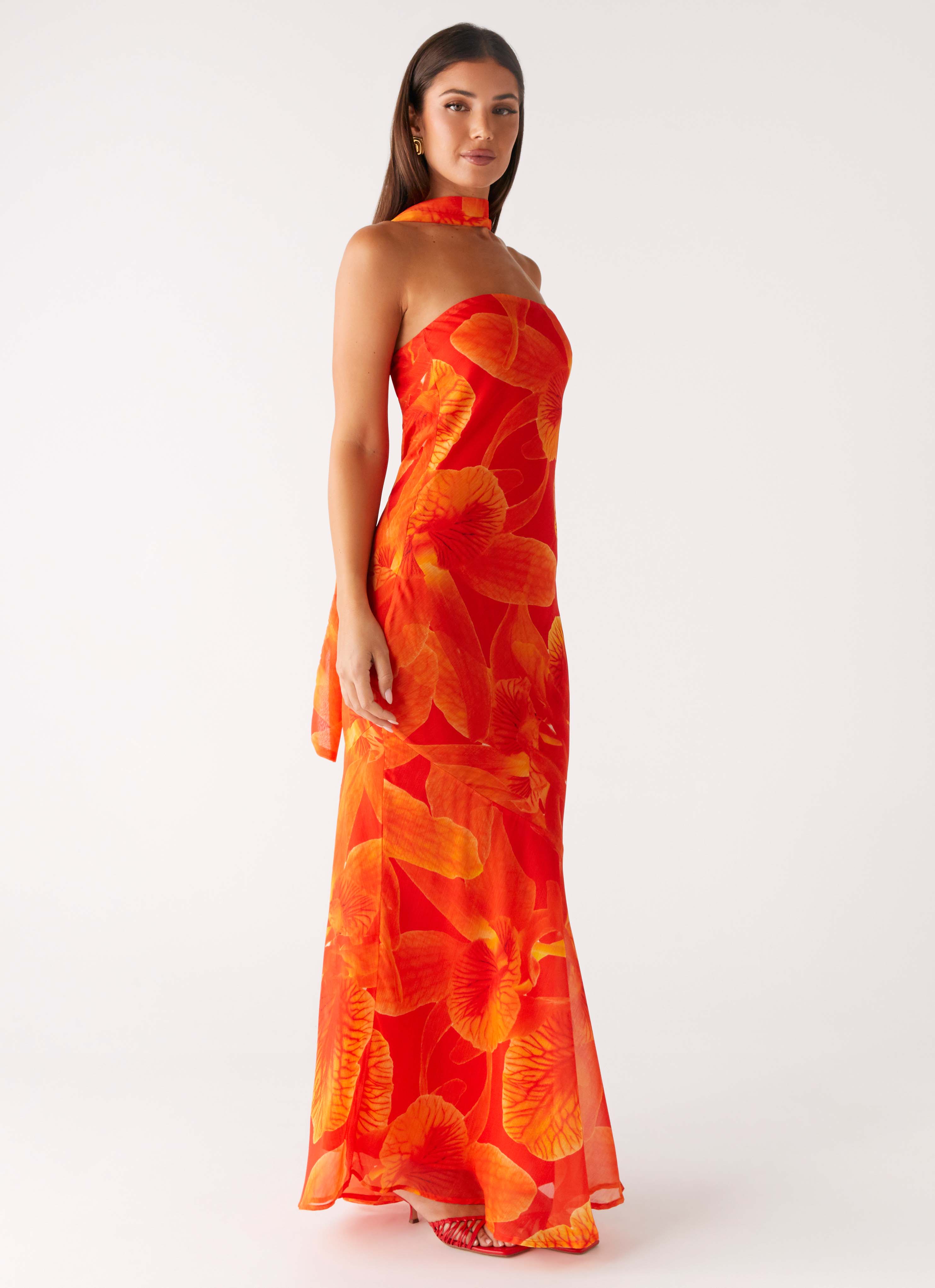 Alternative view of Under The Pagoda Maxi Dress - Orange Floral
