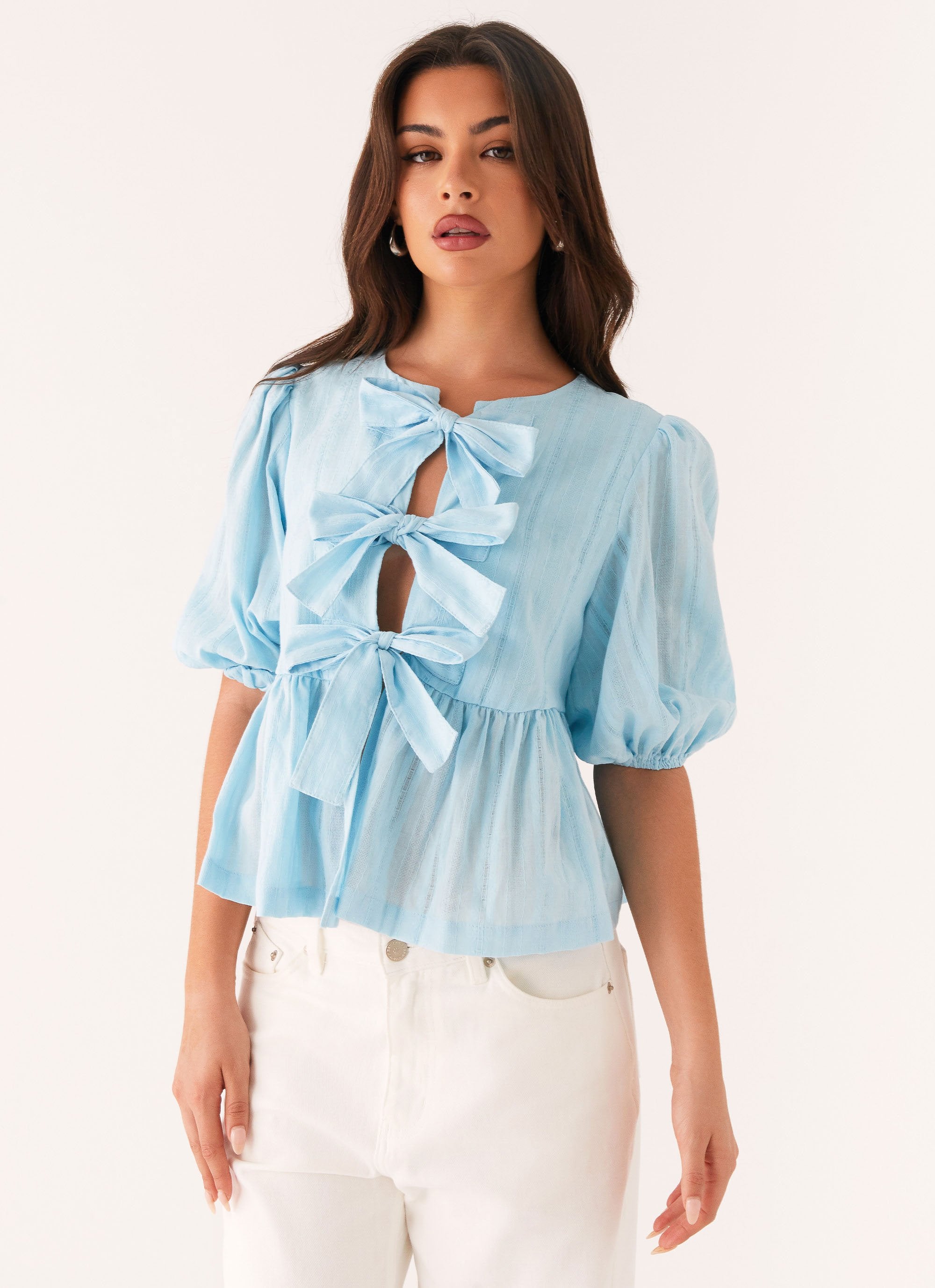 Western Wind Tie Top - Blue - Image 5