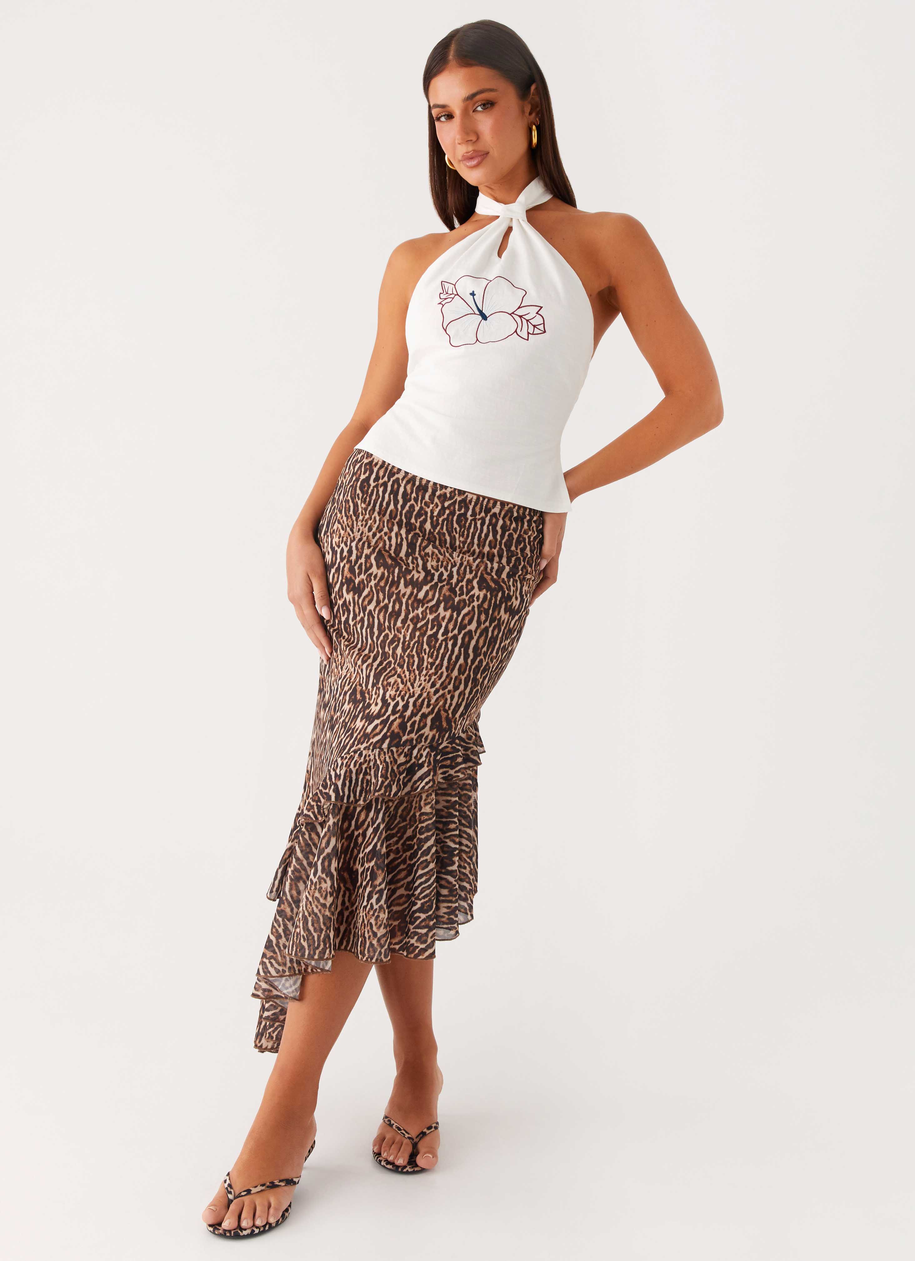 Alternative view of Wild Tide Midi Skirt - Cheetah