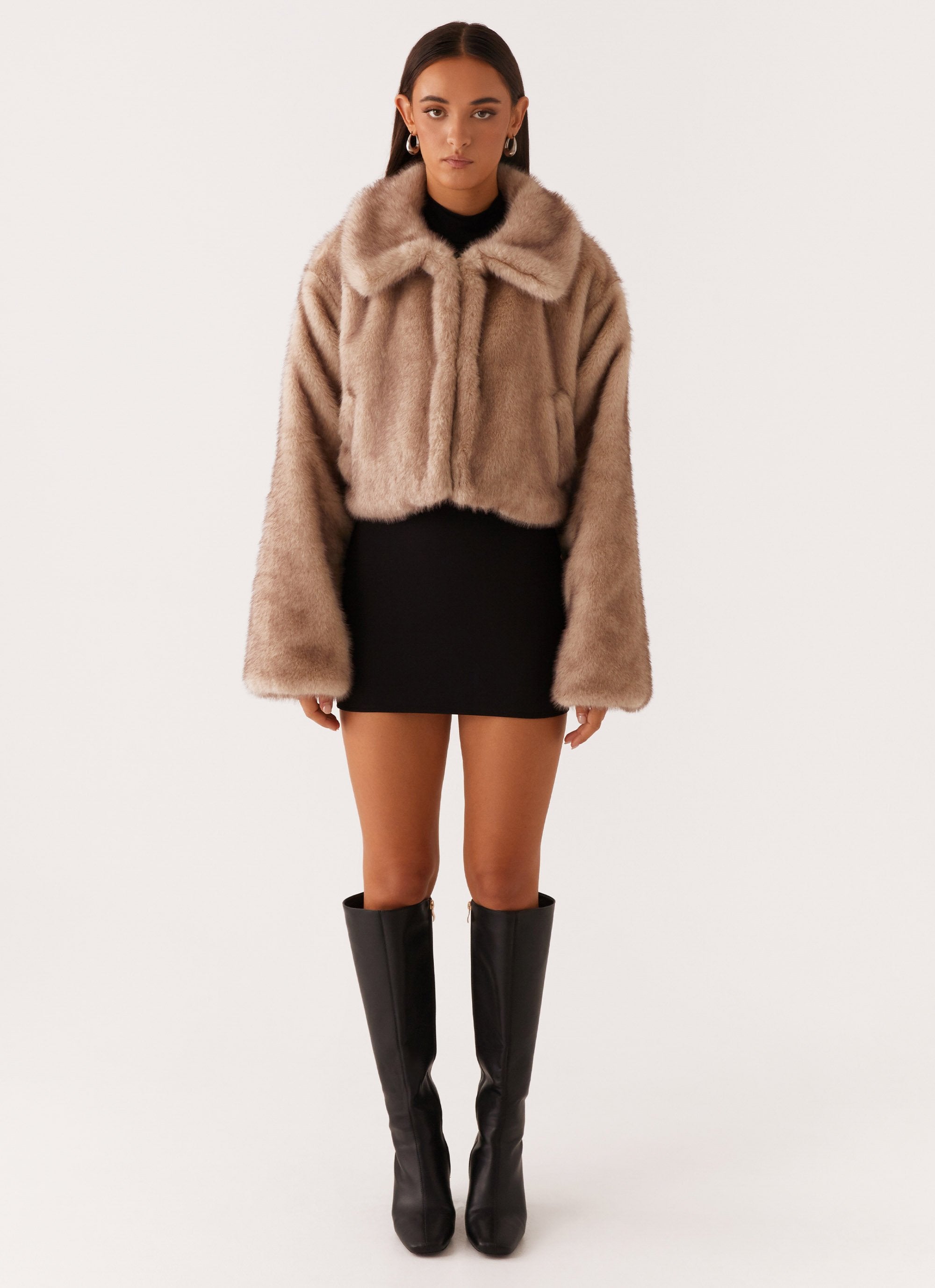 Alternative view of Yasmina Faux Fur Jacket - Beige