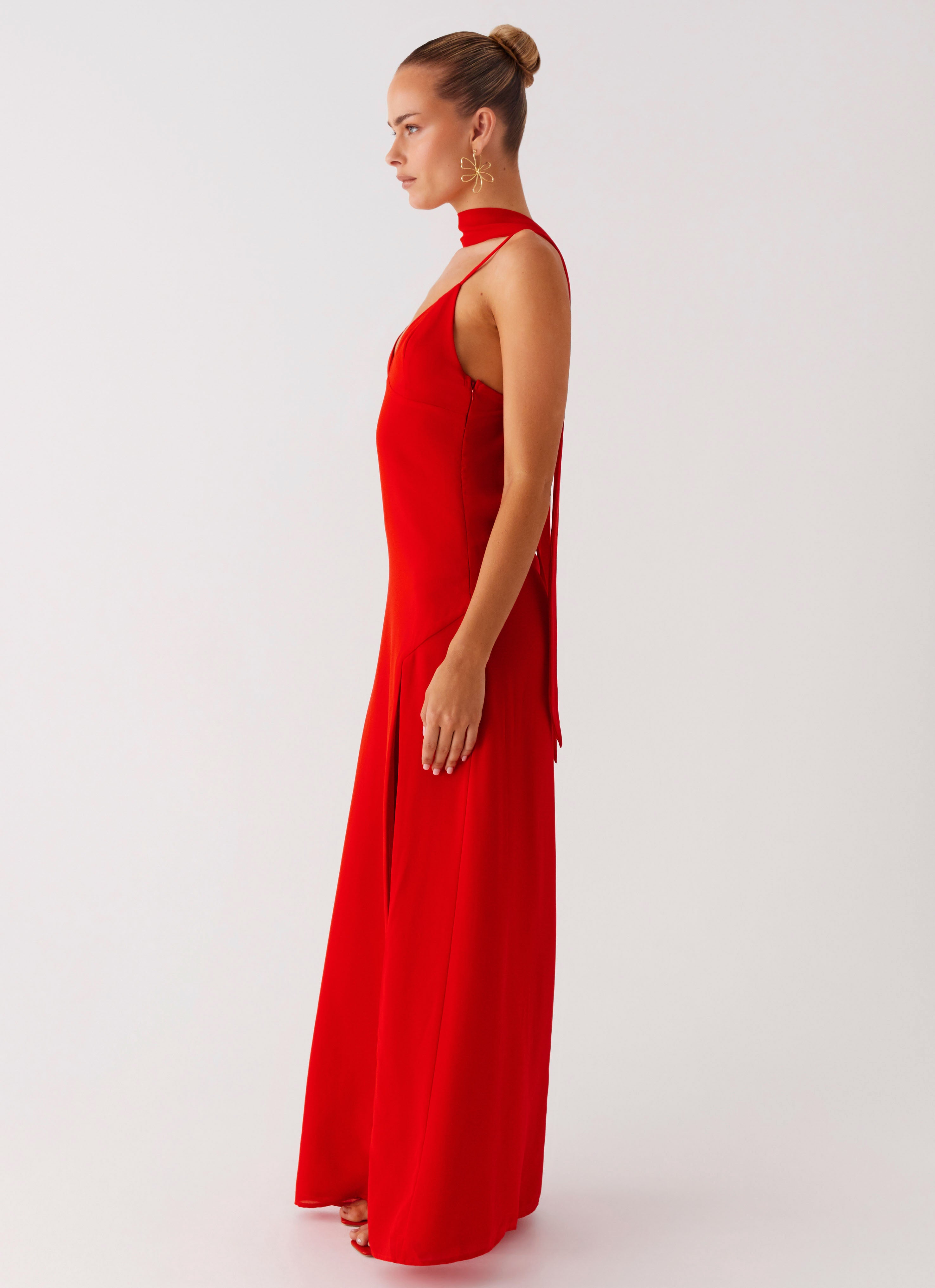 Alternative view of Yorke Scarf Maxi Dress - Raspberry Red