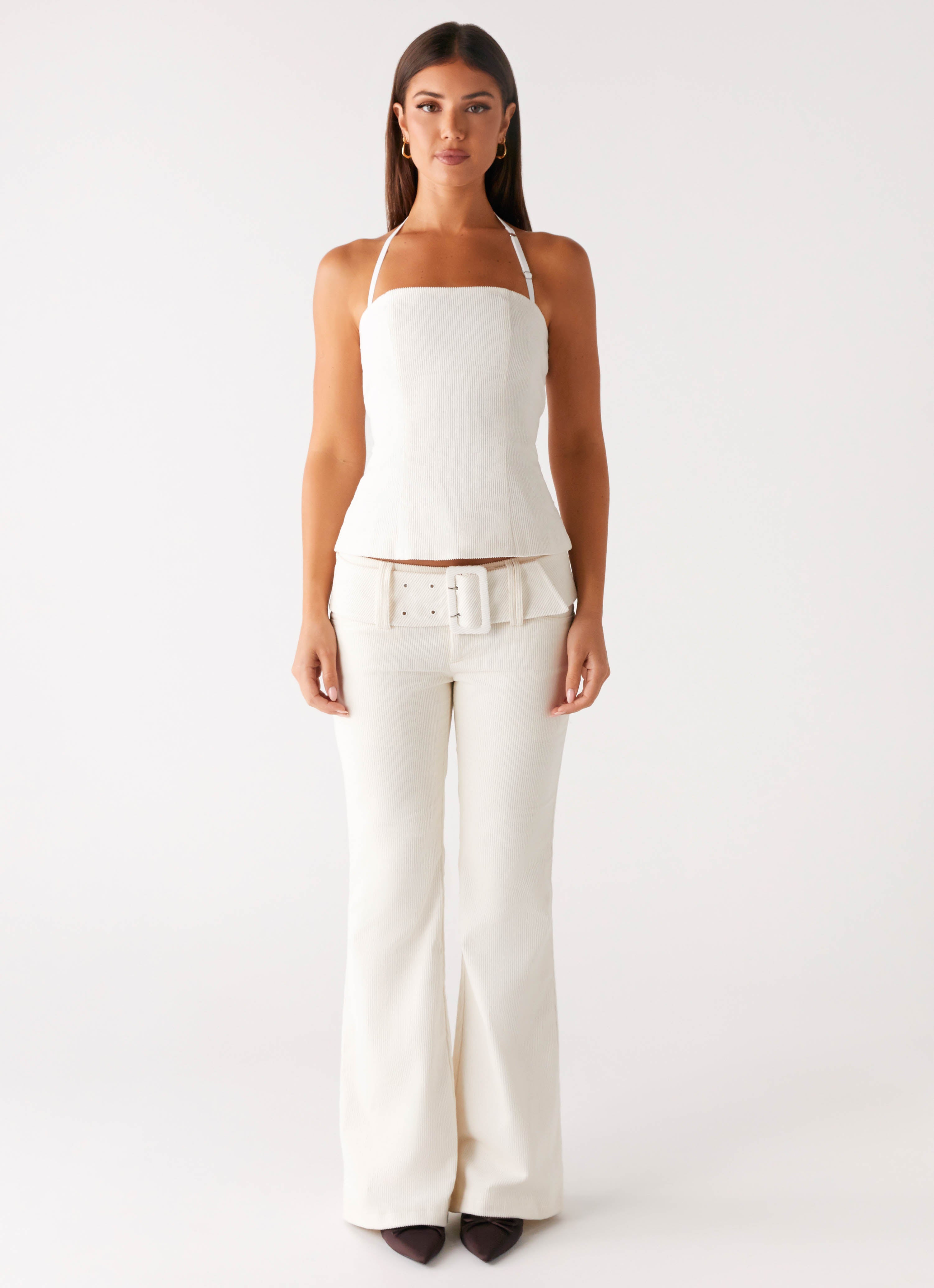 Alternative view of Zadie Low Rise Cord Jeans - Pearl