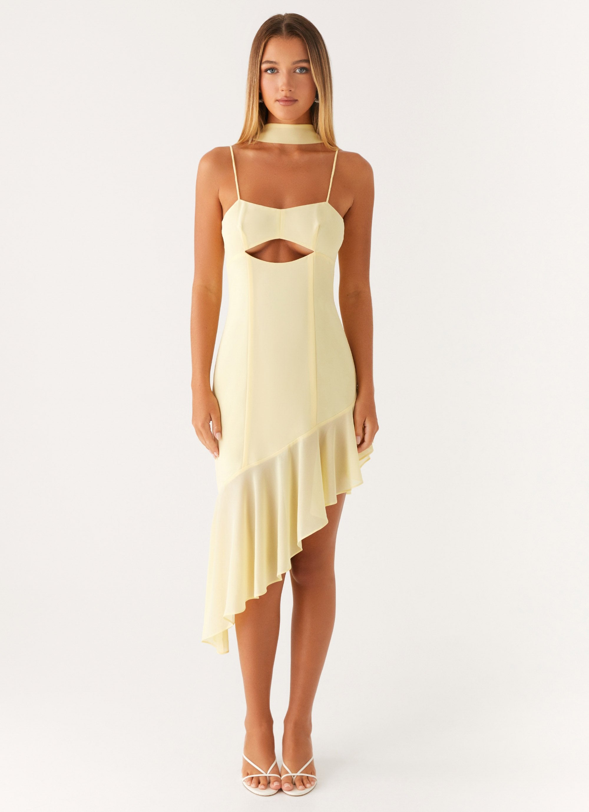 Alternative view of Zesty Asymmetrical Midi Dress - Yellow